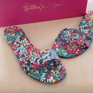 LILLY PULITZER Emery Slide Sandal Multi Floral - Women’s Size 8 - New In Box